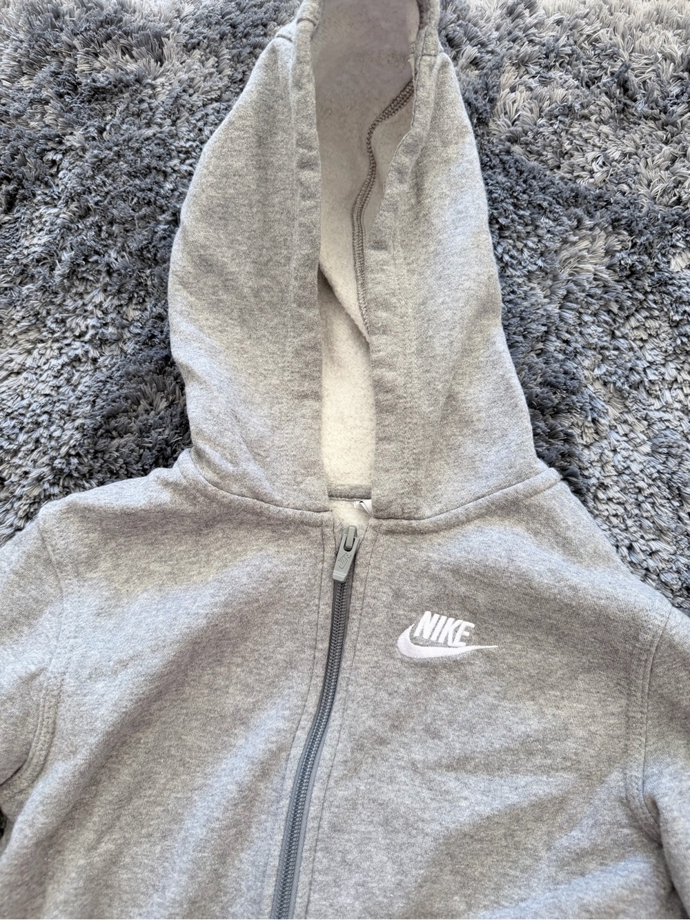 Nike Gray Kids Full-Zip Hoodie with Front Pockets - Picture 2 of 5